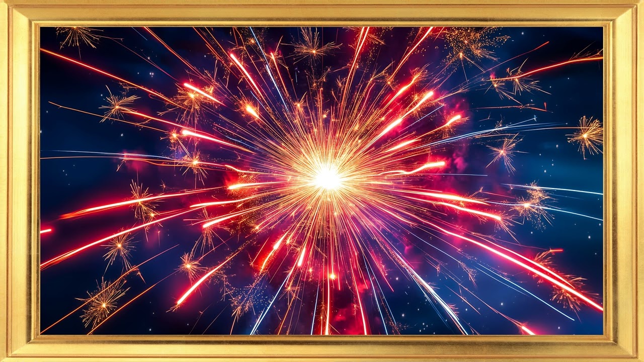 Fireworks Art | Vibrant Celebration Frame TV Art | 4K UHD Wall Art Screensaver Festive Wallpaper