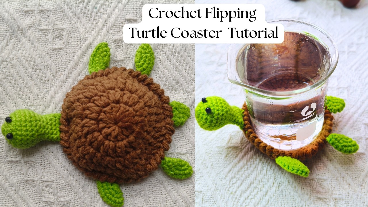 How to Crochet a Stress-relief Turtle Coaster For Office Workers & Students | Step by Step Tutorial