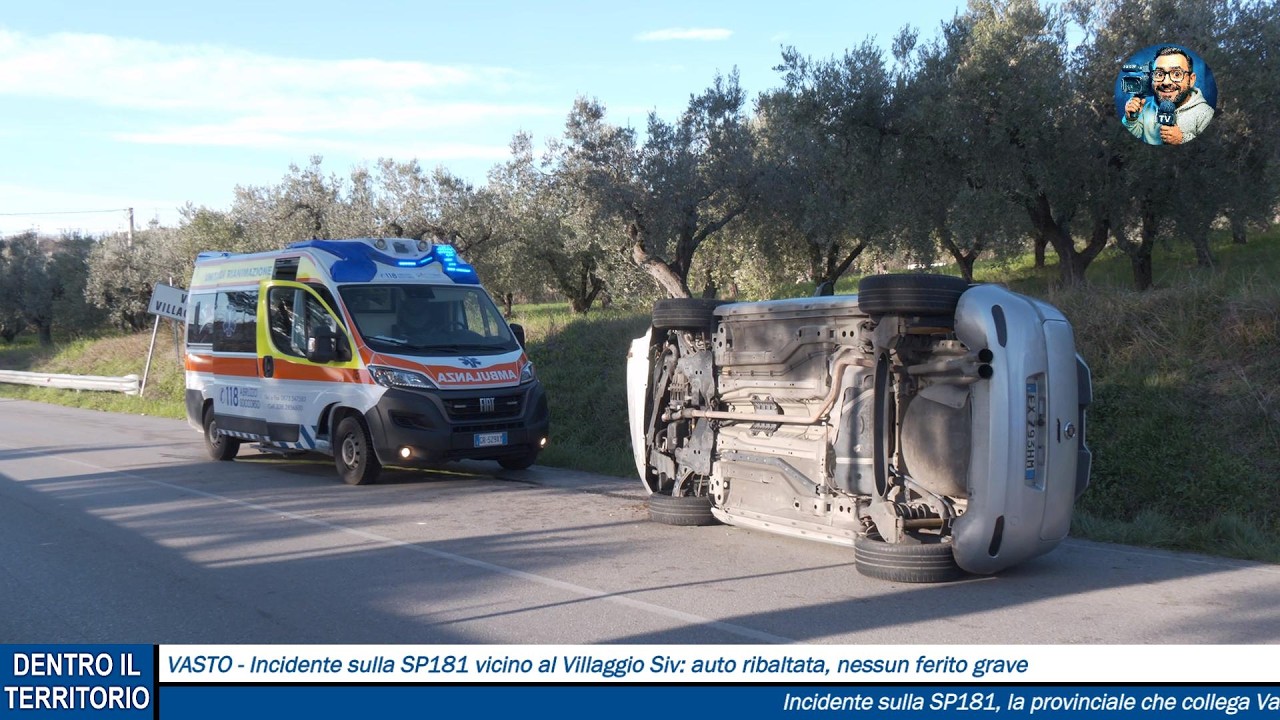 Incidente sulla SP181 vicino al Villaggio Siv: auto ribaltata, traffico in tilt ma nessun ferito
