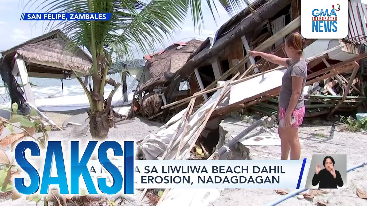 Mga nasira sa Liwliwa beach dahil sa coastal erosion, nadagdagan | Saksi
