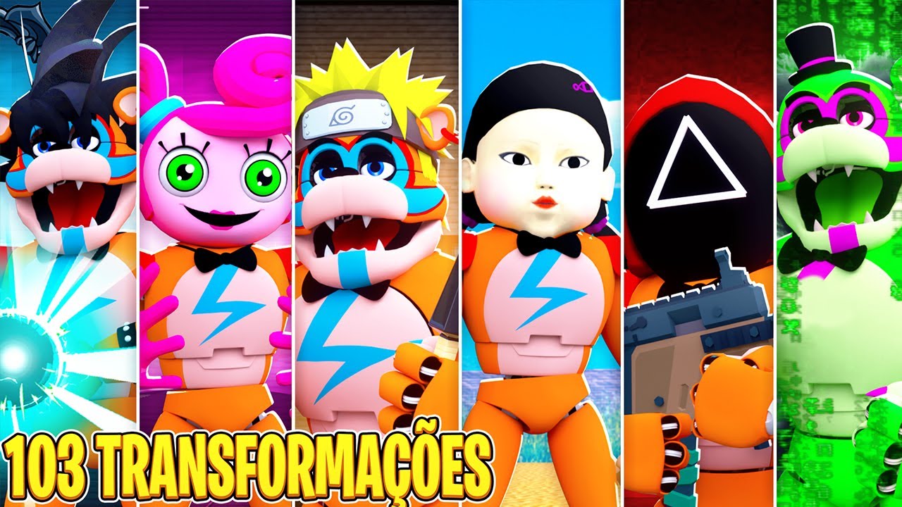 103 TRANSFORMAÇÕES DE FIVE NIGHT NO ROBLOX😱 FNAF Security Breach Morphs