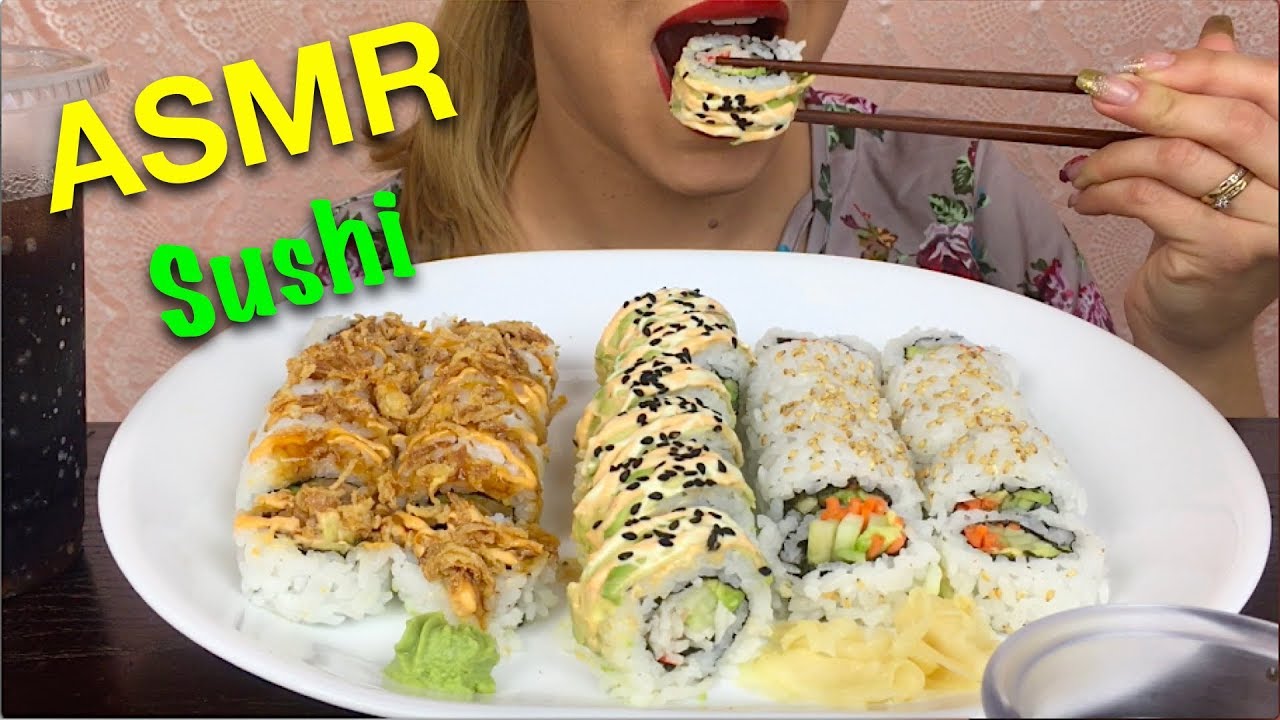 ASMR Sushi (WHISPERING) | Eating Show | EatWithJas91