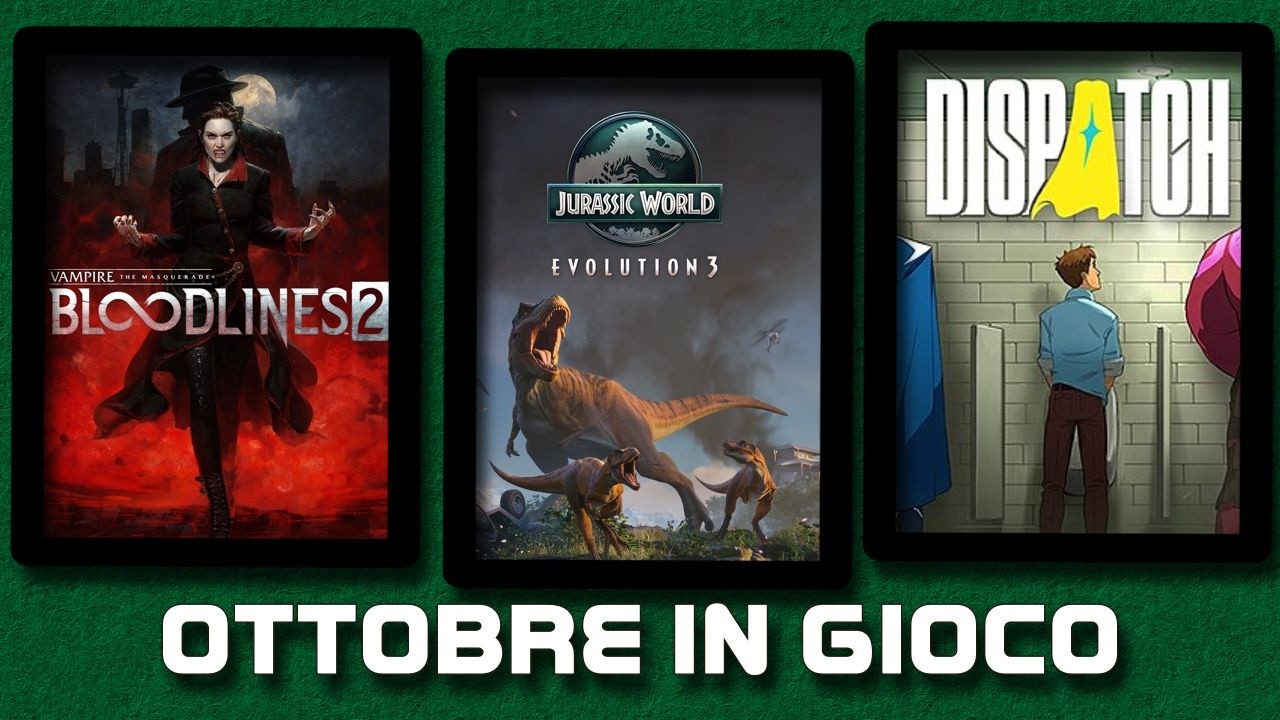 Giochi strategia simulazione in uscita Ottobre 2025: Bloodlines 2, Jurassic World Evo 3, Dispatch