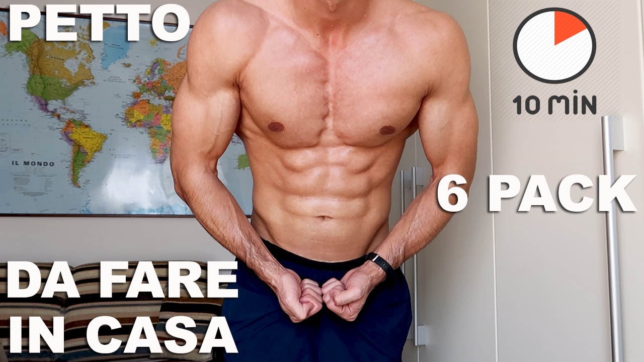 COME SVILUPPARE IL PETTO E L'ADDOME IN CASA IN 10 MINUTI! CIRCUITO PETTO E ADDOME A CORPO LIBERO!