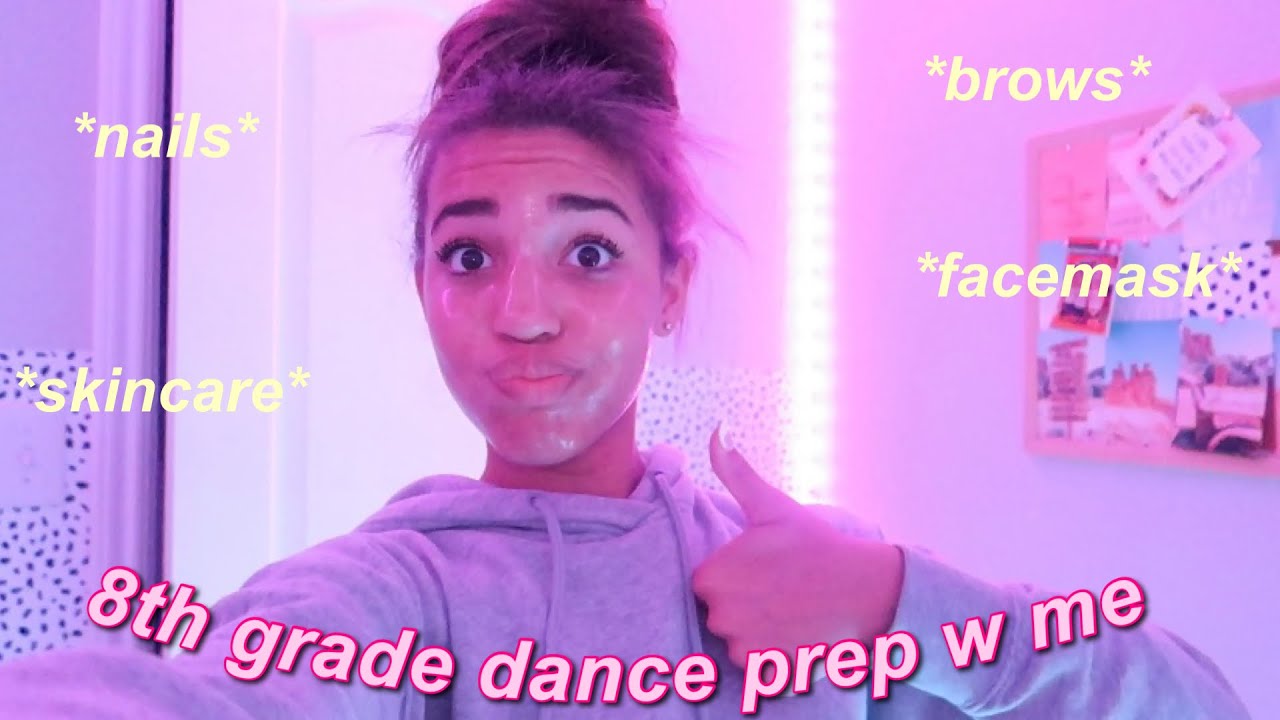 prep w/ me for my 8th grade farewell dance- brows|facemasks|nails|skincare|💌