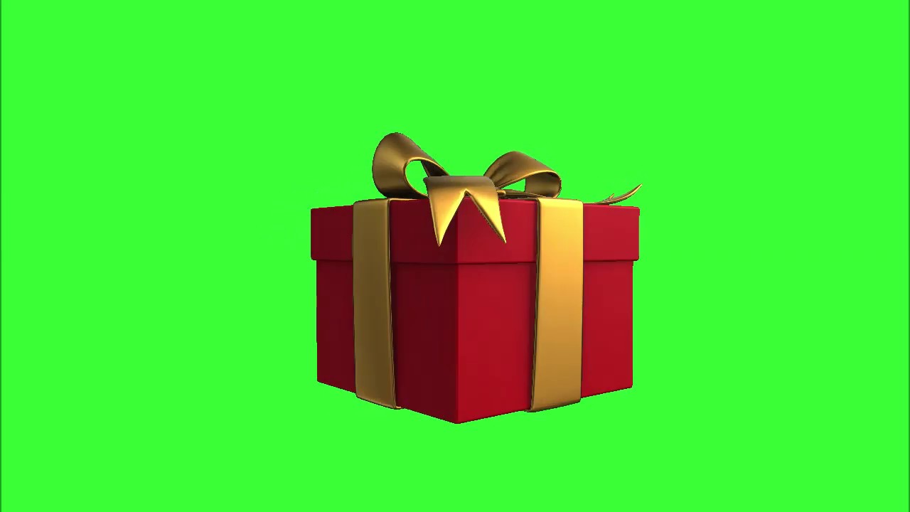 wrapped gift turn table free green screen