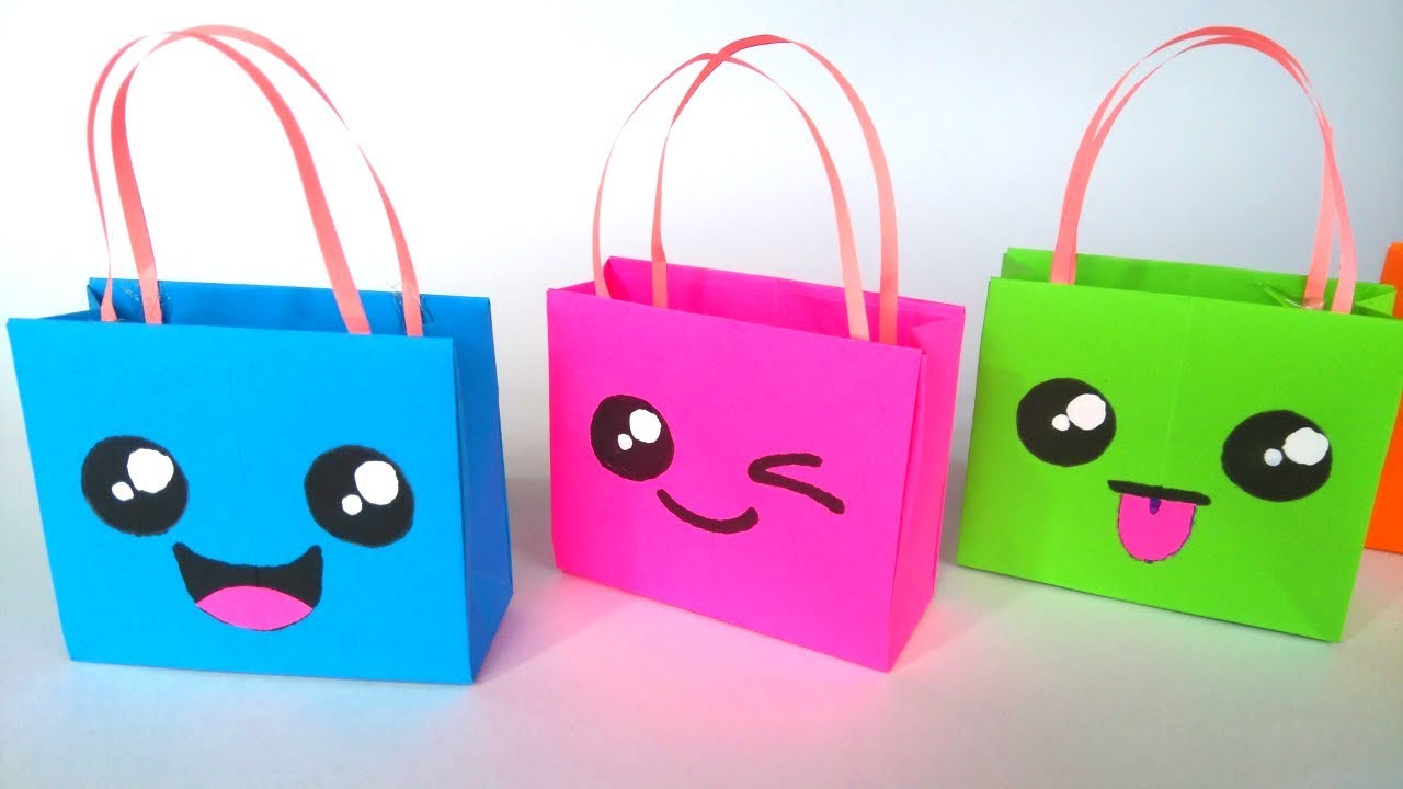 Como Hacer MINIBOLSAS KAWAii ORIGAMI DE PAPEL. DIY - BOLSITAS DE REGALO ORIGAMI