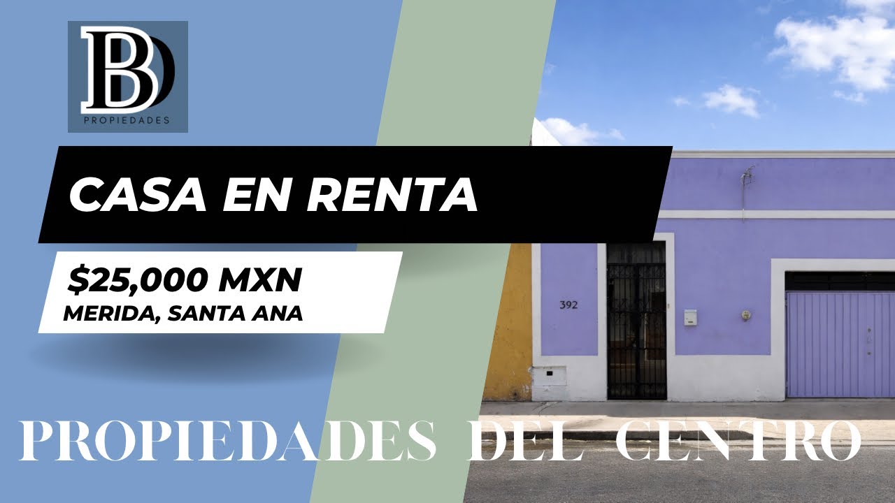 Casa en renta - CENTRO HISTÓRICO DE MÉRIDA