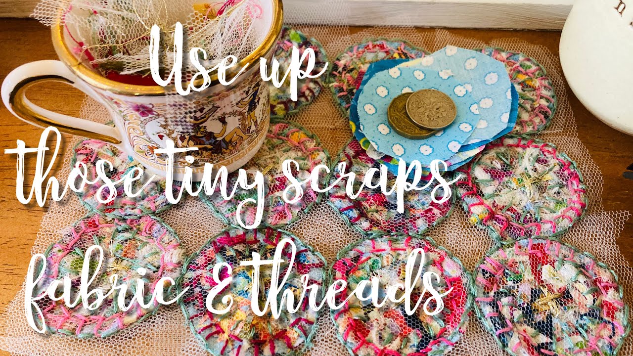#slowstitch tiny fabric & threads scraps ♻️ penny rug #sew #processvideo journal cover