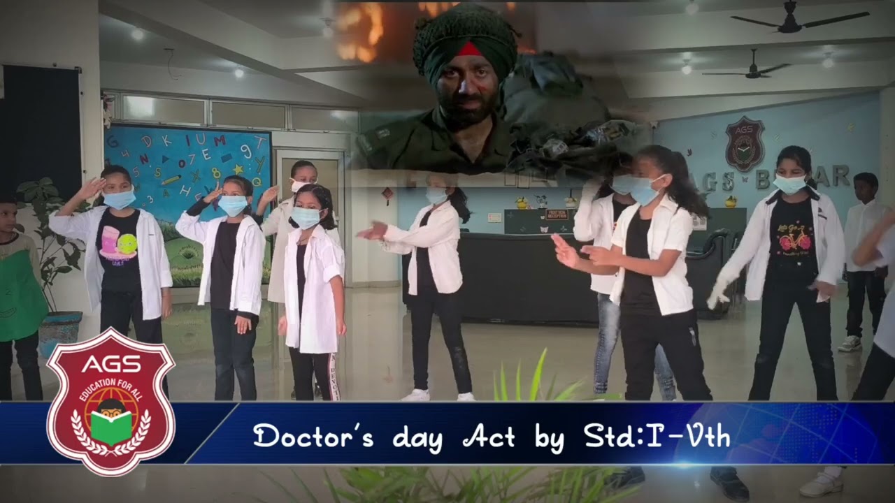 #school act on Doctor's day by  std: 1- 5th Students#ags