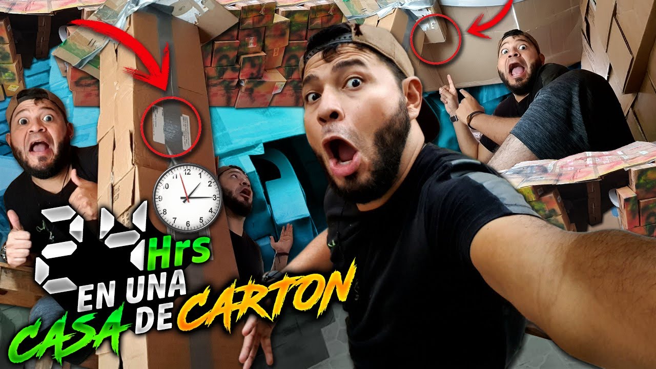 24 Horas En Una CASA De CART&Oacute;N 📦 | Falcony 🍕