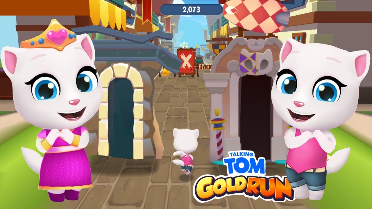 Talking Tom Gold Run - Talking Angela vs Princess Angela // Medieval sideworld 🛡⚔️👸