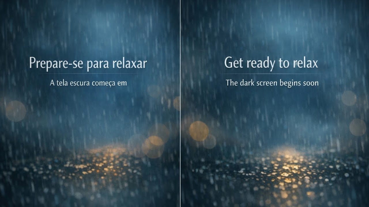 Tela Preta para Dormir Profundamente, Som de Chuva Relaxante/Black Screen Rain Sounds for Deep Sleep