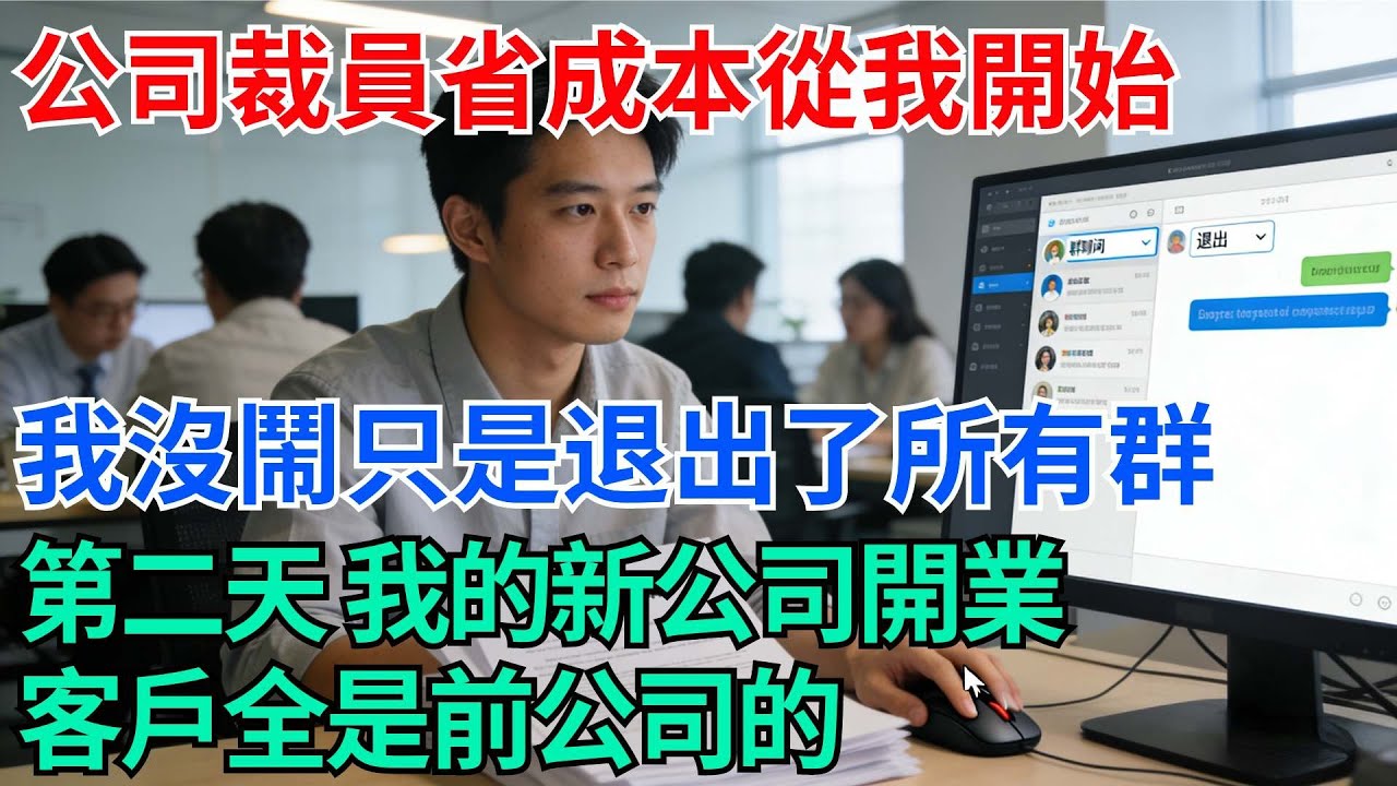 公司裁員省成本，從我開始，我沒鬧只是退出了所有群，第二天，我的新公司開業，客戶全是前公司的【奇趣天下】#職場逆襲#職場智慧#爽文職場#工作日常#完結爽文