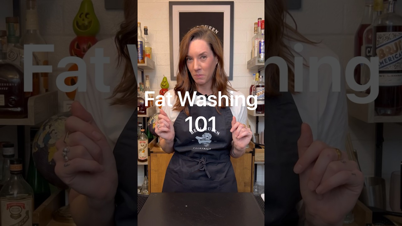 Fat Washing 101 #hellqueencocktails #alcoholicdrink #drink #cocktaildrink #drinkmixing #cocktails