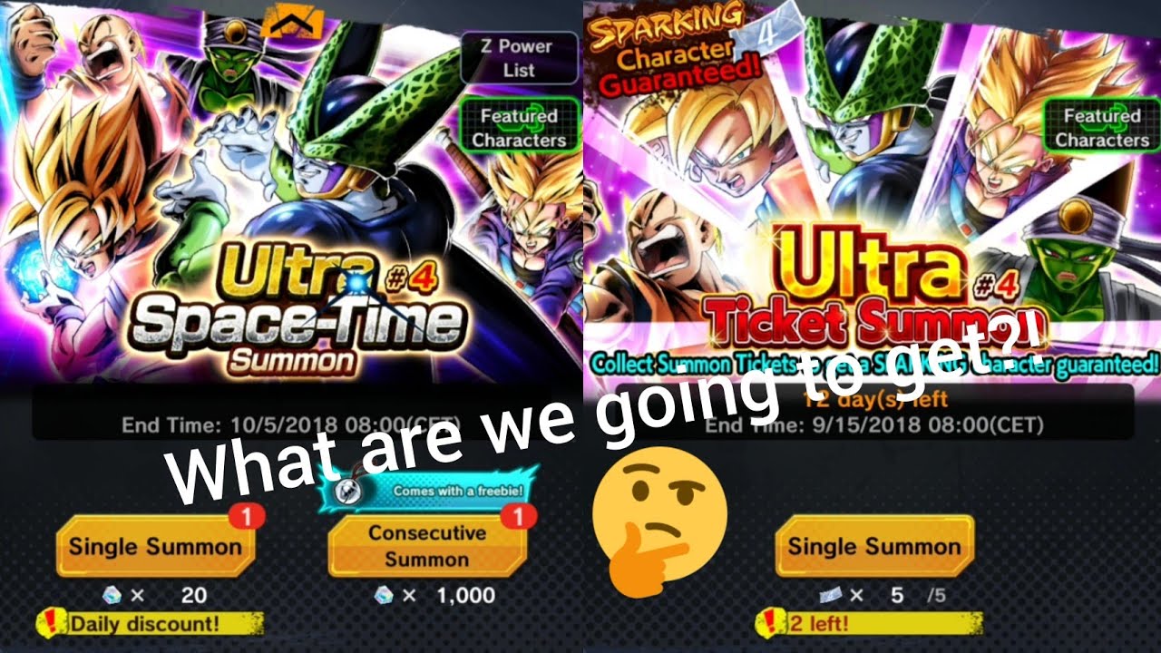 Dragon ball legends Ultra ticket space time summon #4 and 1k chrono crystals