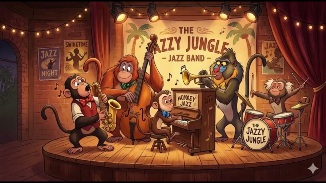 🎷 2 HOURS of Upbeat Jazz & Swing with Comical Monkeys | The Bow Tie Band 🐒🎩
