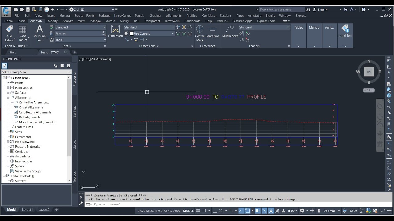 Alignment and Profile Creation in Civil 3D 2020