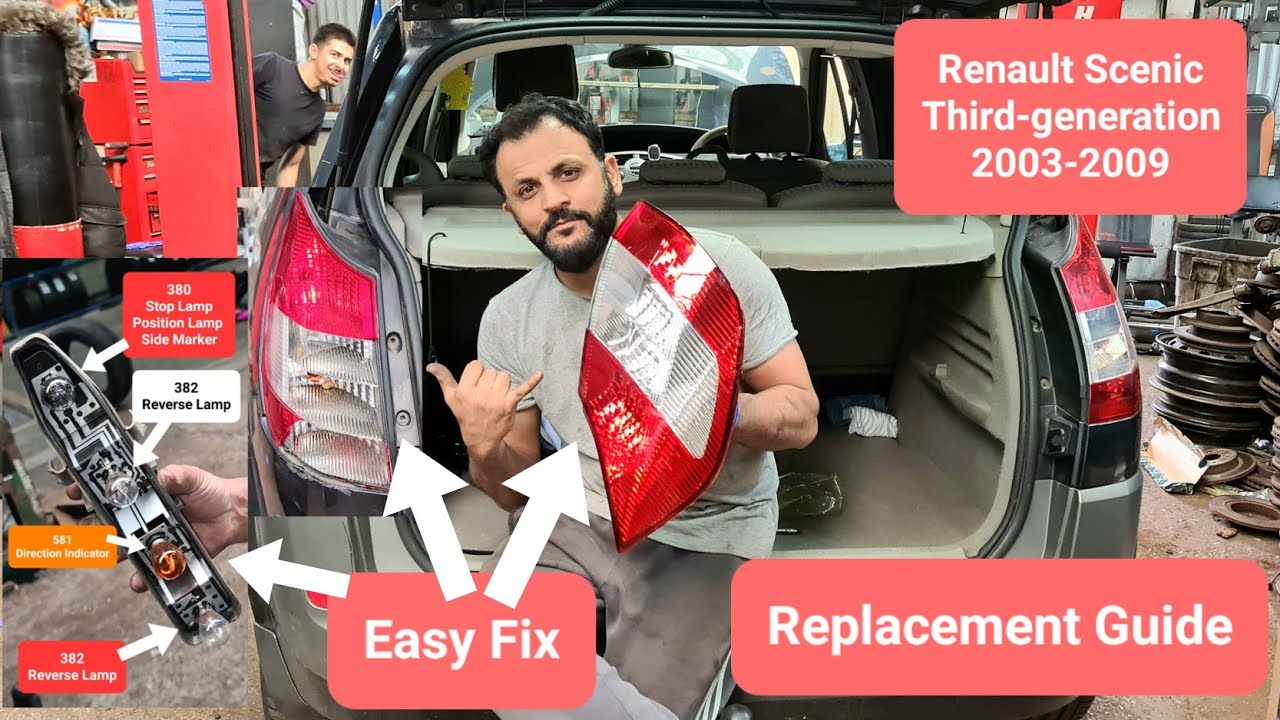how to change rear light assembly on Renault Scenic mk3 #taillight #brakelight