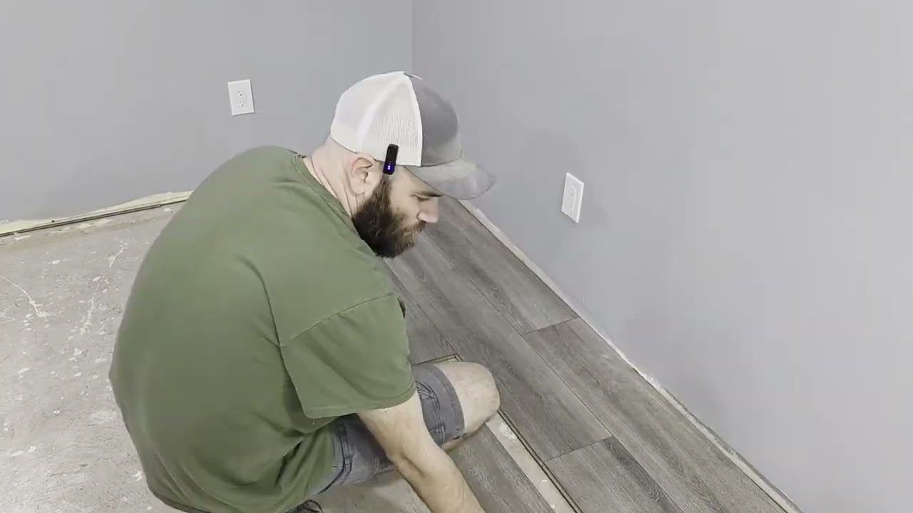 Laminate plank flooring (Basement Main Room Part 21)