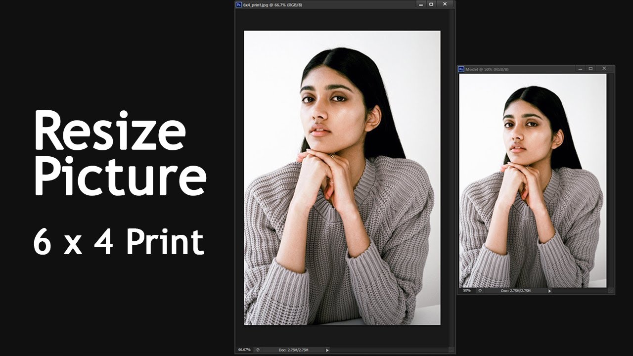 Photo resize to Print Size 6 x 4 in Photoshop