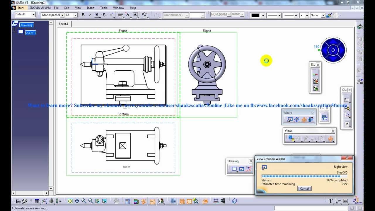 Catia V5 Drafting||Setting up 3rd Angle Projection|View Generation Stds|Beginner's Tutorials