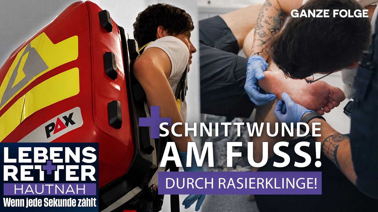 Rasierklinge im Fu&szlig;! Blutende Fu&szlig;sohle sorgt f&uuml;r Notruf! | Lebensretter hautnah | SAT.1