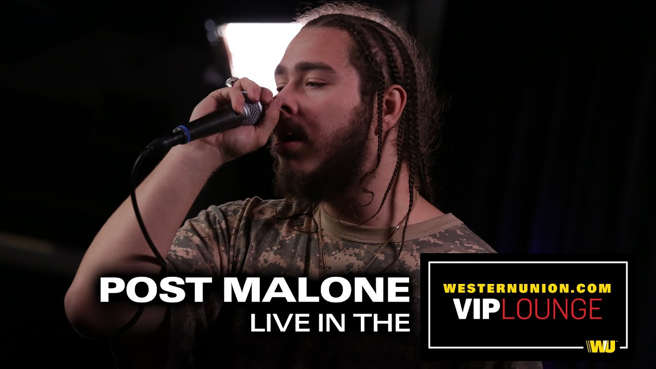 Post Malone peforms live inside the WesternUnion com VIP Lounge