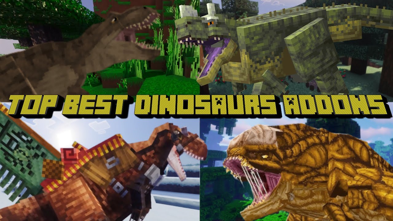 TOP BEST DINOSAURS ADDONS | MINECRAFT BEDROCK EDITION 