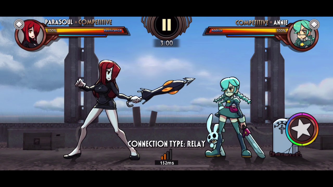 Skullgirls Mobile - Competitive PvP FT5 vs Addilot