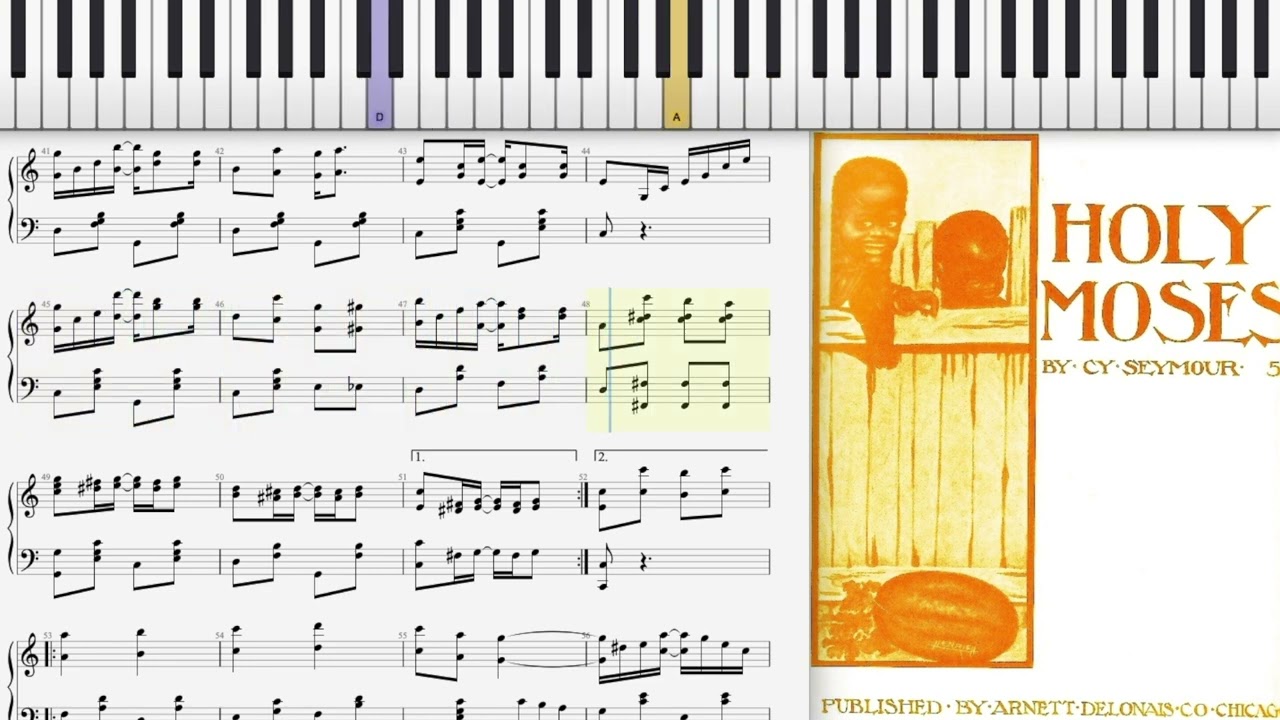 Holy Moses by William C. Polla (1906, Ragtime piano)