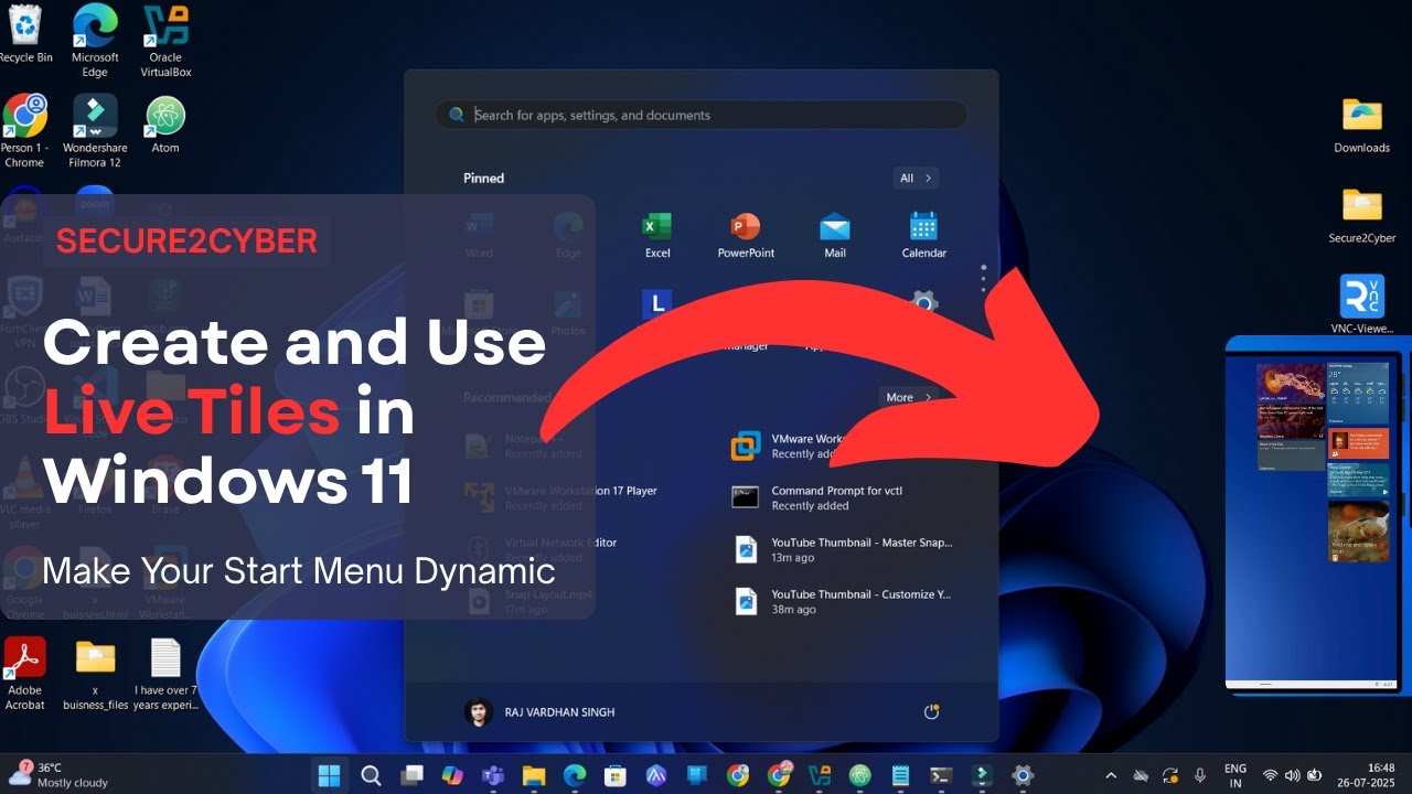 How To Create and Use Live Tiles in Windows 10 | Make Your Start Menu Dynamic | Secure 2 Cyber