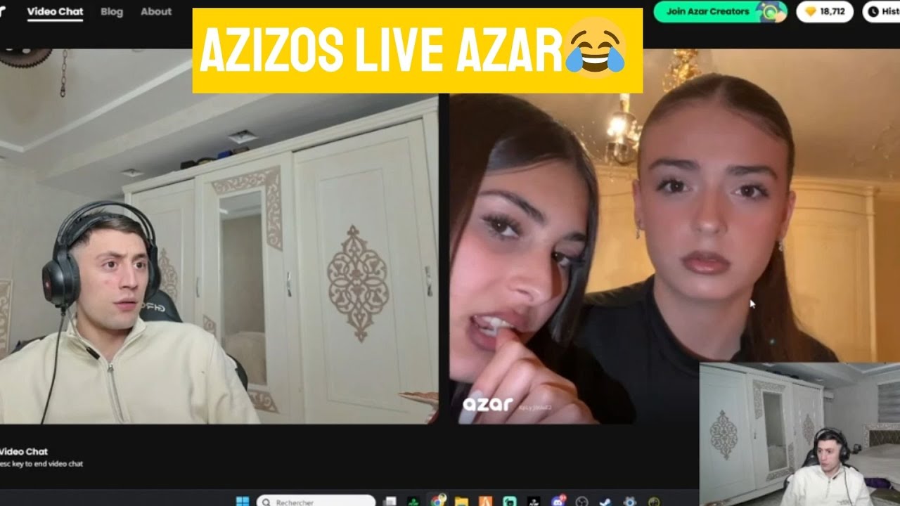 AZIZOS Highlights azar= ome tv| | | برشا ضحك مع البنات في ازار=ام تي في مع بديس 2