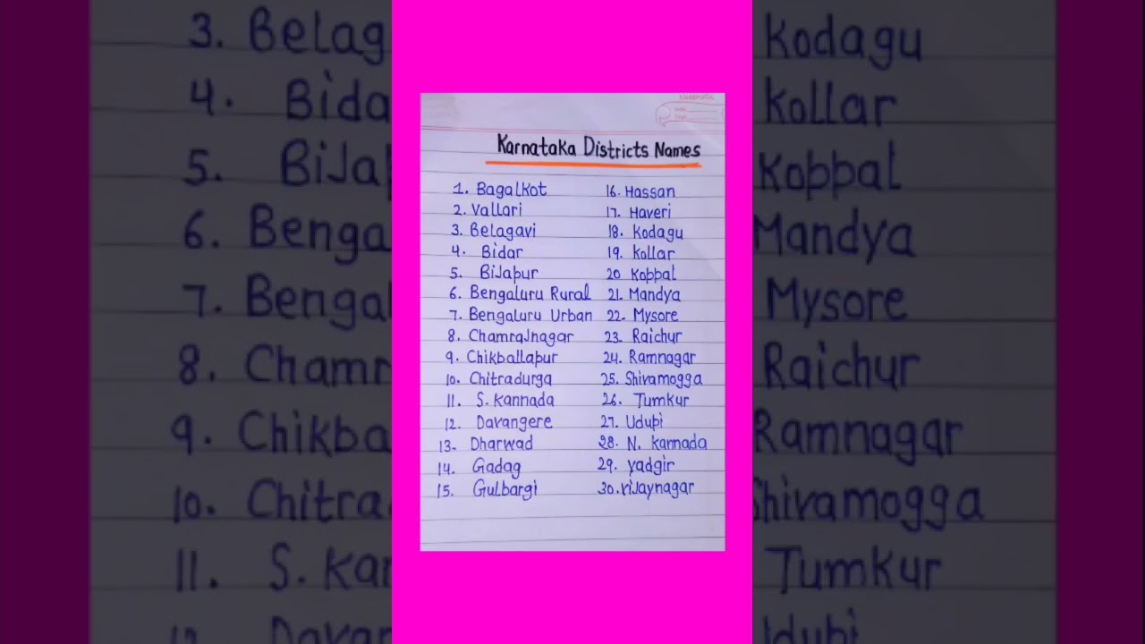 karnataka district names #shortvideo #education