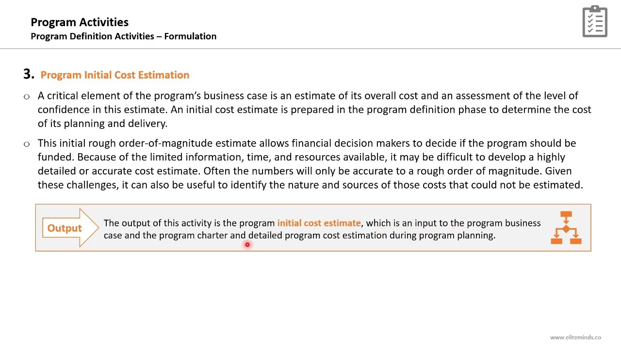 Program Formulation Activities