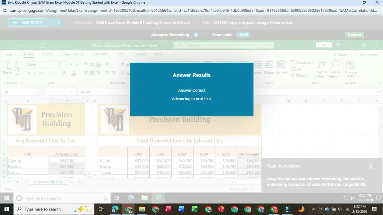 SAM Exam Excel Module 01 Getting Started with Excel | Excel Module 01 Exam | SAM Exam | Cengage Exam
