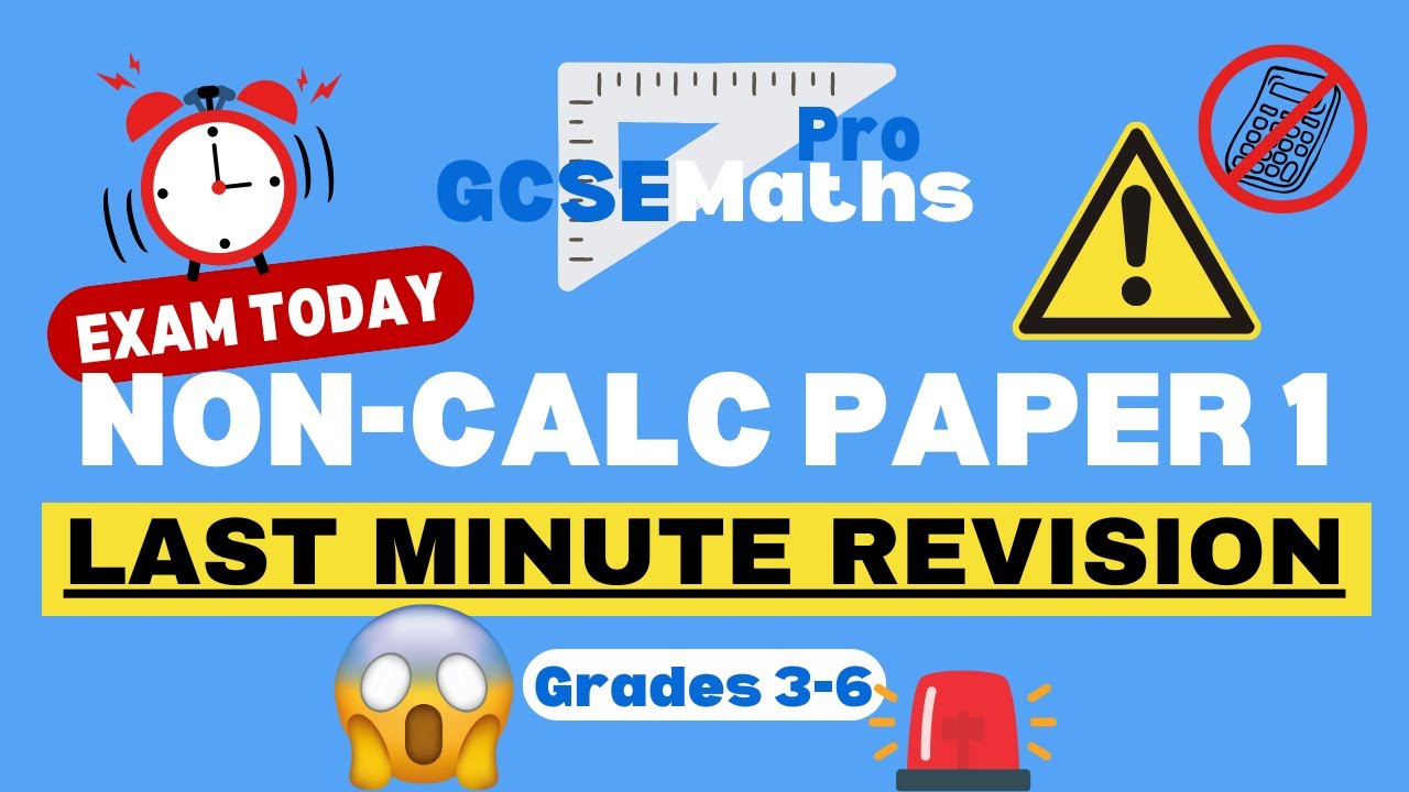 Watch This Before Your GCSE Maths Non-Calc Exam! Final Revision Maths Non-Calculator Paper 1