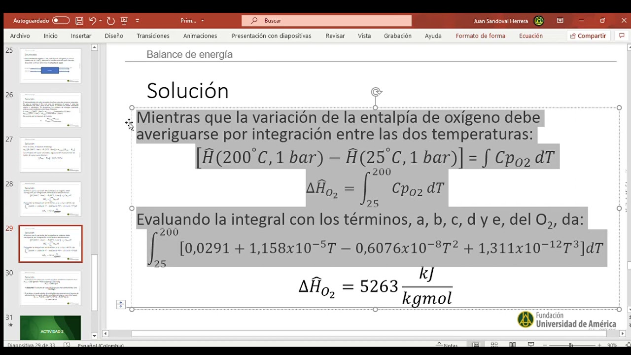 Ejemplo de balance de energía en un intercambiador de calor