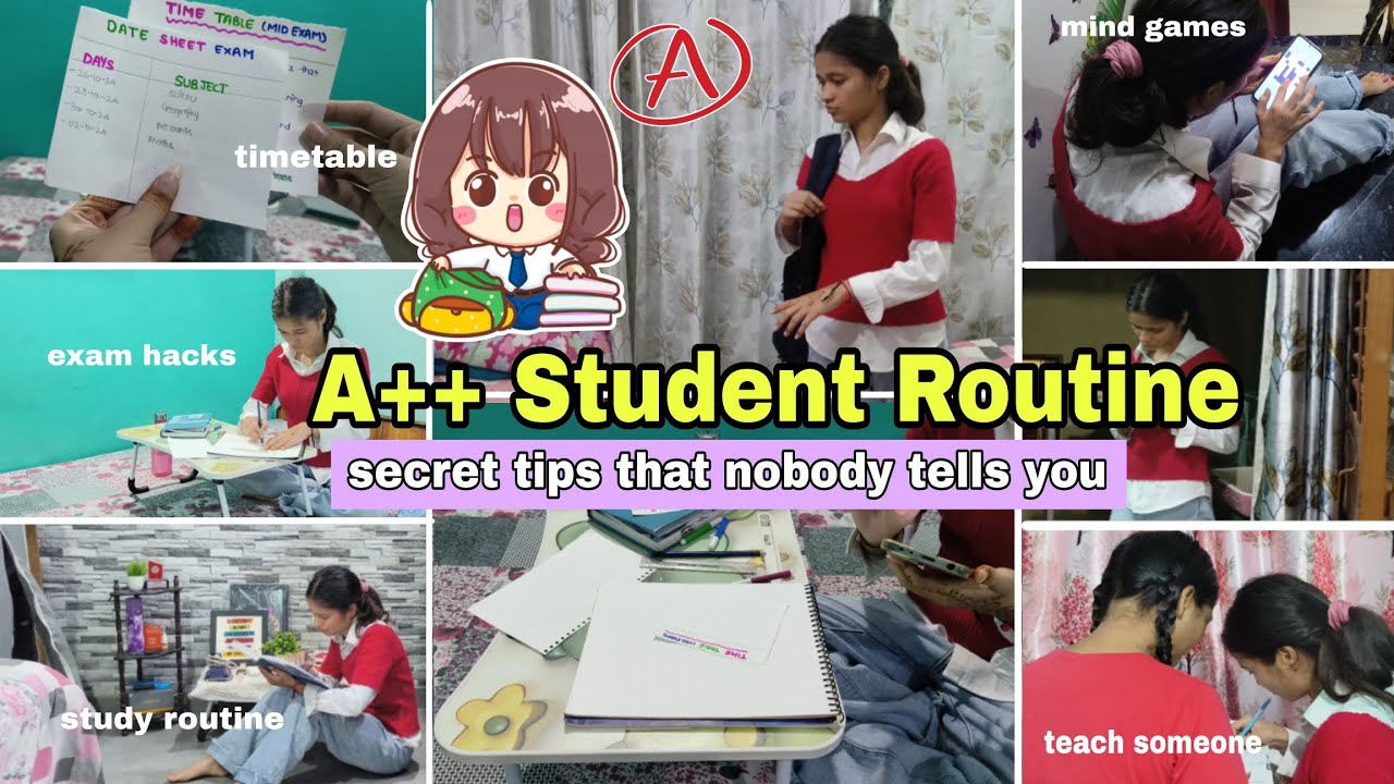 A++ Student Routine (Secret TIPS that nobody tells you)/Time Table, Exam Hacks & Study Routine📚