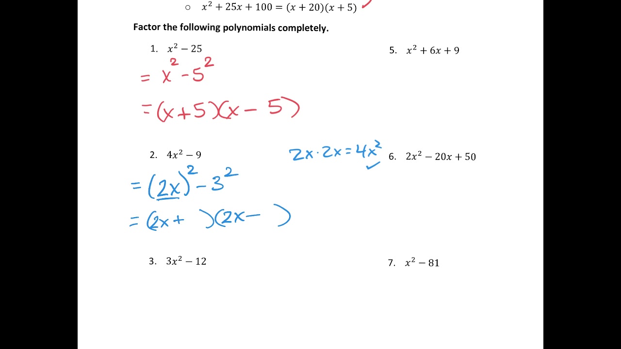 Factoring special polynomials