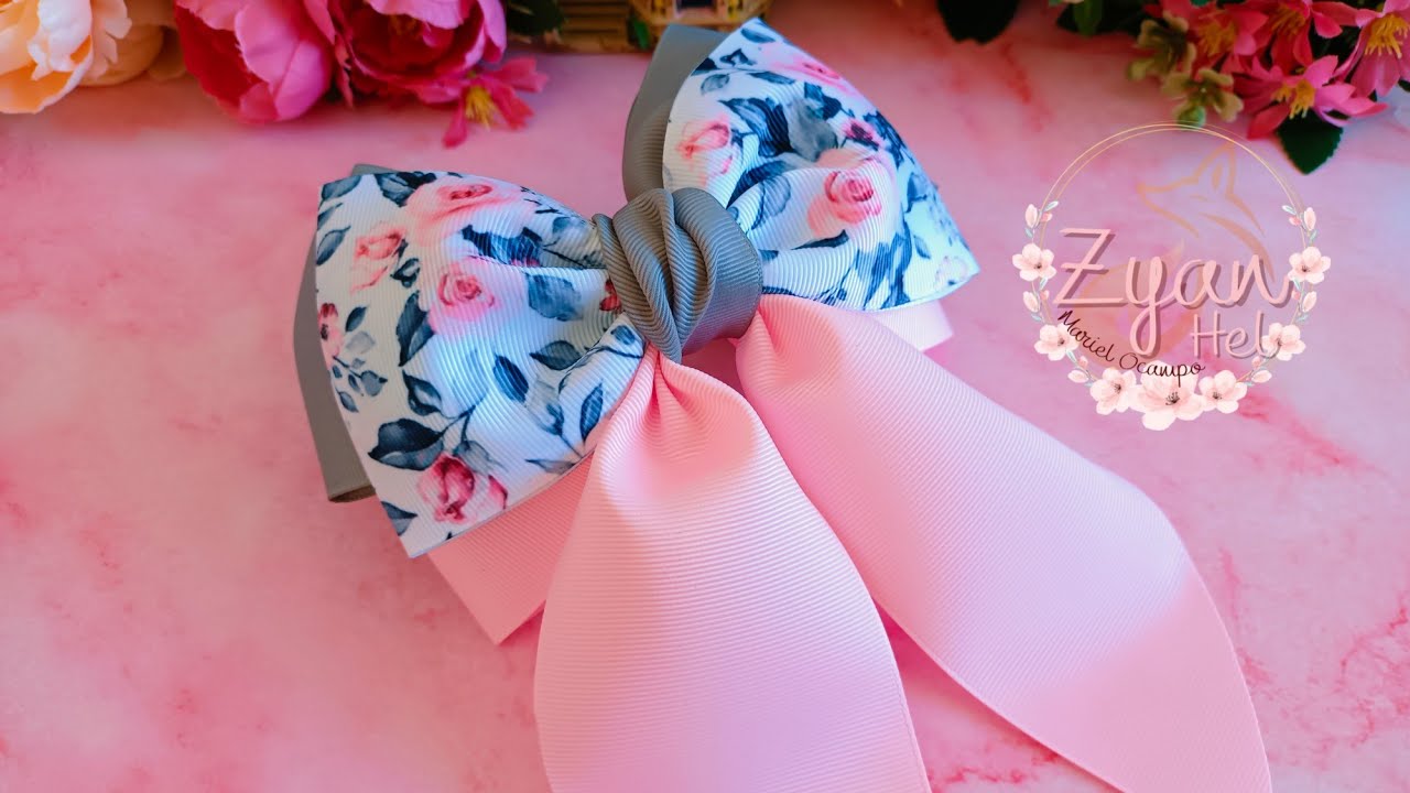 Moño estilo coquette utilizando liston grosgrain de 7.5cm. diseñando destellos en listón 🎀🥰❤️