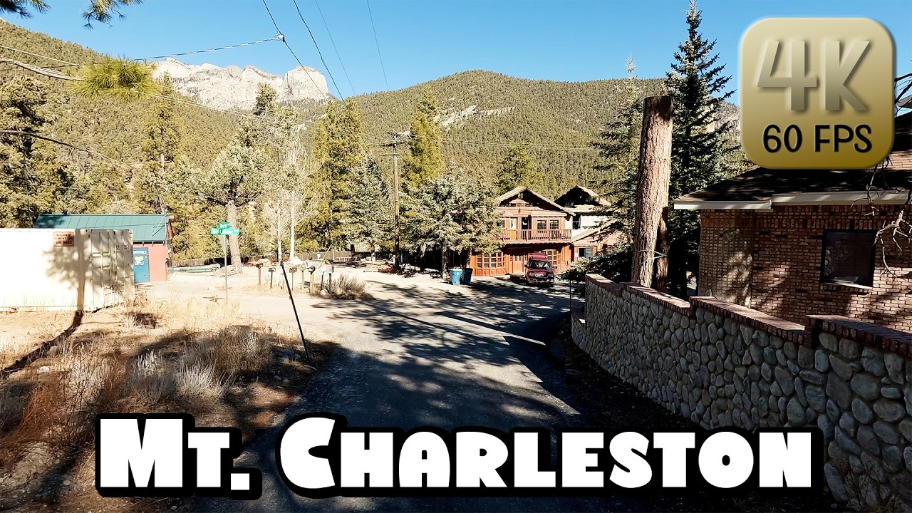 Driving Around Mountain Town Mount Charleston, Nevada in 4k Video