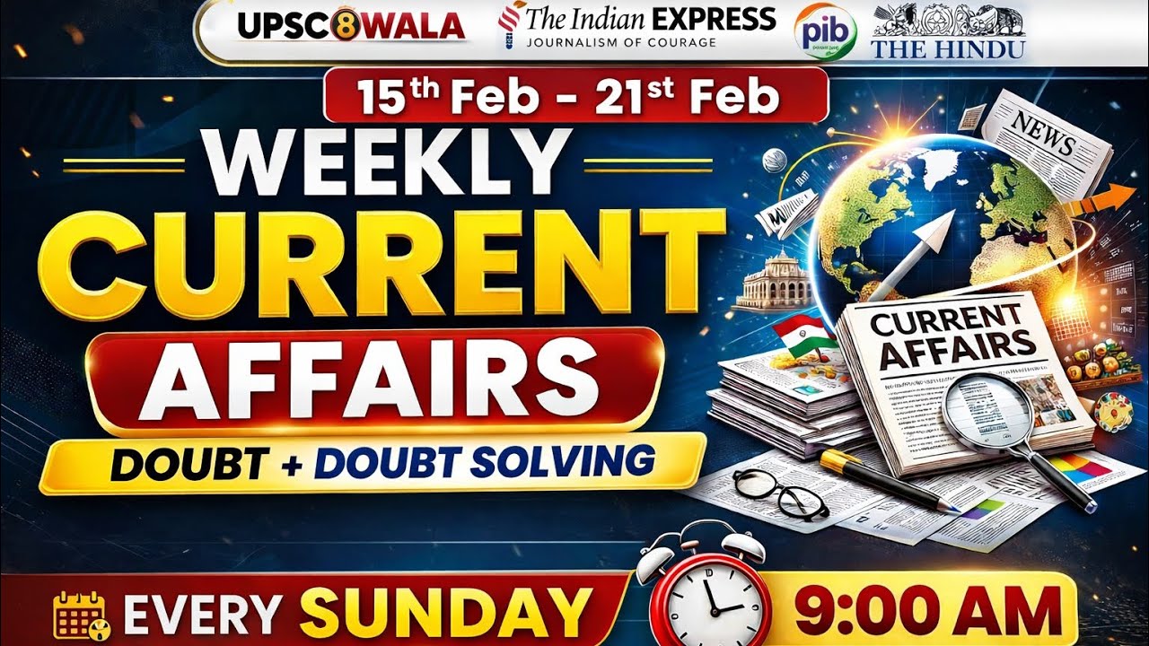 Weekly Current Affairs | 15-21 February Current Affairs Revision | For UPSC Exams and State PCS