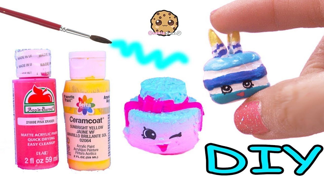 Custom Cake ! DIY Do It Yourself Clay Shopkins Painting Craft Video