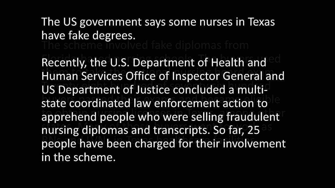 USDOJ: Fake Nurses Working in Texas
