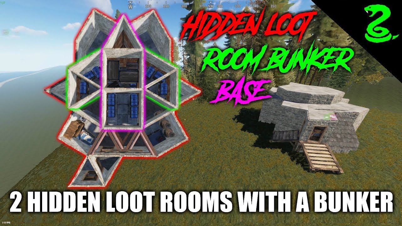 Rust Solo Base Design 2019 (2 Hidden Loot Room Bunker Base)
