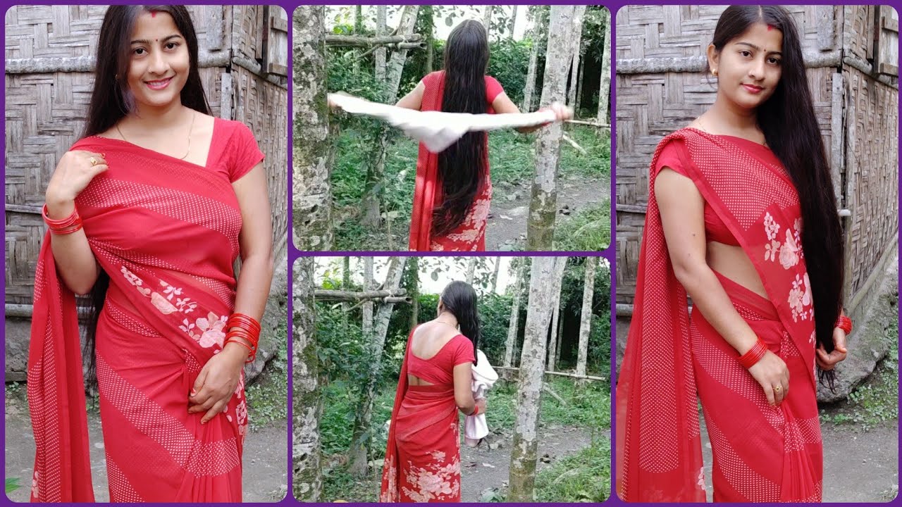 #Hairtoweldrying #Sari #Riquestedvideo #Back side towel drying video in sari #Indian vlogger Puja🥰