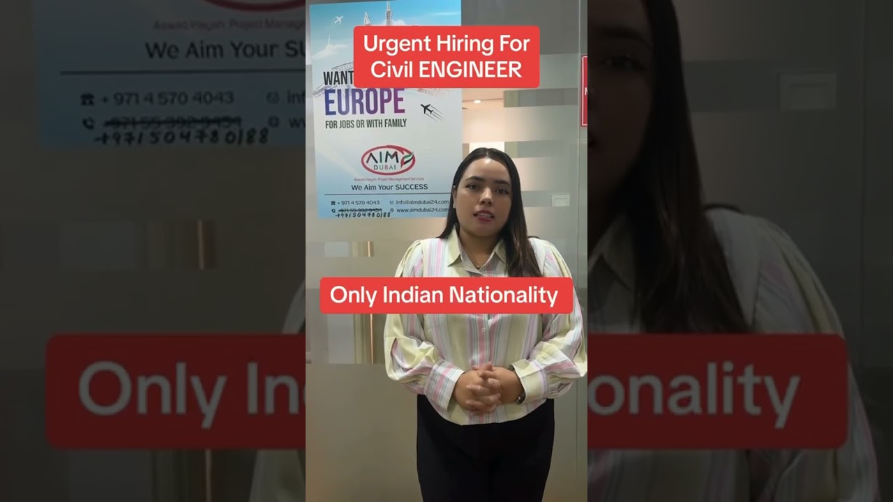 CIVIL ENGINEER JOB AVAILABLE IN DUBAI # DUBAI JOBS # FOLLOW NOW !!