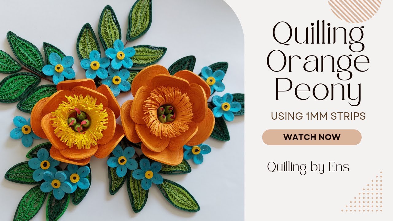 Quilling Orange Peony || #quilling #diy #diycrafts #quillingart #quillingflowers #quillingflowers