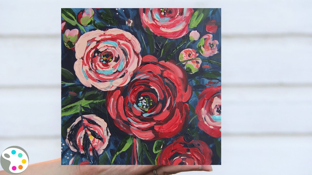 How to Paint Roses with Acrylics | A Playful Flower Painting